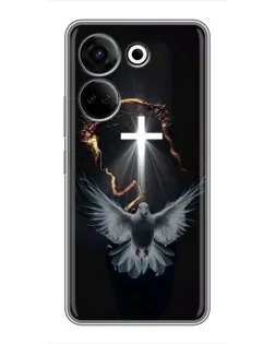 Чехол для TECNO Camon 20 с картинкой «Голубь и Свет»