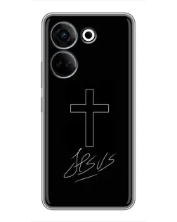 Чохол для TECNO Camon 20 з картинкою «Графічний хрест Jesus»
