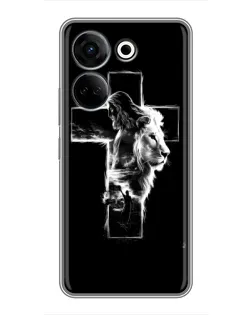 Чохол для TECNO Camon 20 з картинкою «Сяючий хрест Jesus»