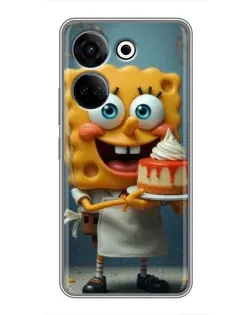 Чехол для TECNO Camon 20 с картинкой «Повар Спанч Боб»