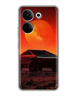 Чехол для TECNO Camon 20 с картинкой «Cybertruck на Марсе»
