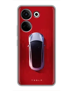Чехол для TECNO Camon 20 с картинкой «Tesla Top View»