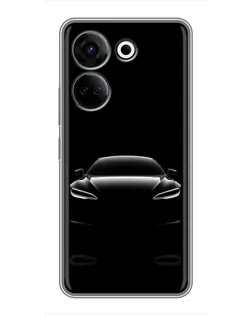 Чехол для TECNO Camon 20 с картинкой «Силуэт Tesla Night»