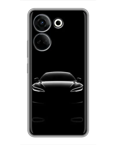 Чехол для TECNO Camon 20 с картинкой «Силуэт Tesla Night»