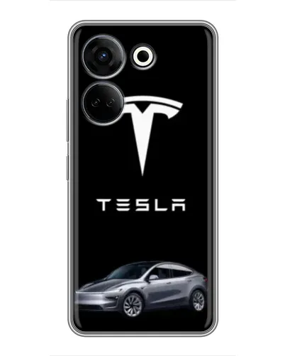 Чехол для TECNO Camon 20 с картинкой «Tesla Model Y»