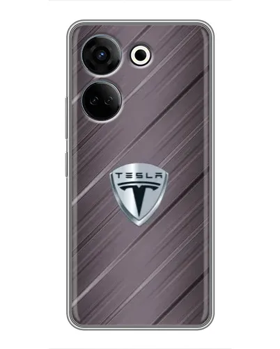 Чехол для TECNO Camon 20 с картинкой «Металлическая текстура Tesla»