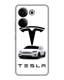 Чехол для TECNO Camon 20 с картинкой «Tesla White Style»