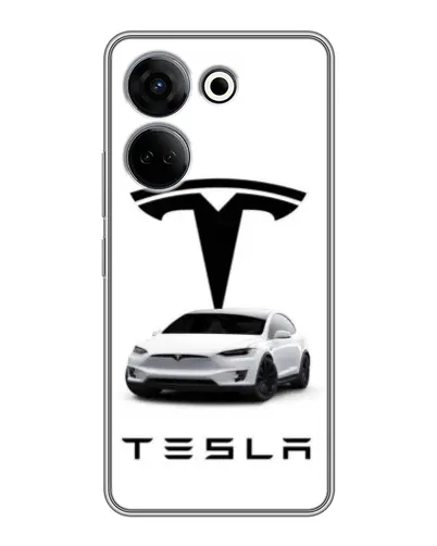 Чехол для TECNO Camon 20 с картинкой «Tesla White Style»