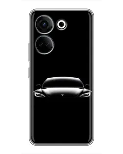 Чехол для TECNO Camon 20 с картинкой «Фары Tesla Night»