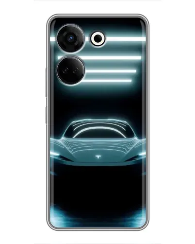 Чехол для TECNO Camon 20 с картинкой «Tesla в неоне»