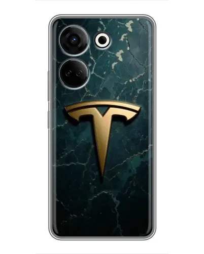 Чехол для TECNO Camon 20 с картинкой «Мраморная Tesla Gold»