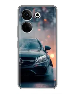 Чехол для TECNO Camon 20 с картинкой «Mercedes — ночной город»