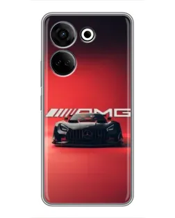 Чехол для TECNO Camon 20 с картинкой «Mercedes AMG — красная линия»