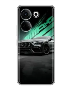 Чехол для TECNO Camon 20 с картинкой «Темный Mercedes AMG»