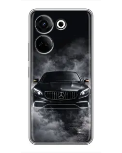 Чехол для TECNO Camon 20 с картинкой «Mercedes в дыму»