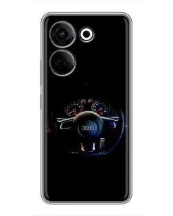 Чехол для TECNO Camon 20 с картинкой «Салон Audi — руль» Чехол для TECNO Camon 20 с картинкой «Салон Audi — руль»