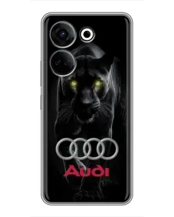 Чехол для TECNO Camon 20 с картинкой «Пантера и Audi»