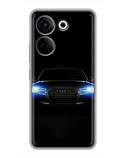 Чехол для TECNO Camon 20 с картинкой «Audi в неоне»