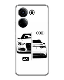 Чехол для TECNO Camon 20 с картинкой «Audi — контрастный дизайн»