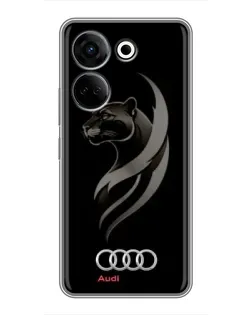 Чехол для TECNO Camon 20 с картинкой «Графика — пантера и Audi»