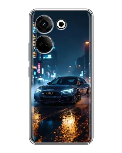 Чехол для TECNO Camon 20 с картинкой «Ночной город и Audi» Чехол для TECNO Camon 20 с картинкой «Ночной город и Audi»