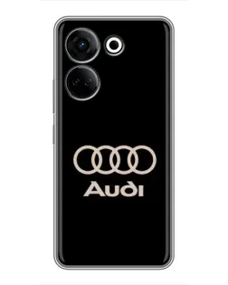 Чехол для TECNO Camon 20 с картинкой «Audi — золотой логотип»
