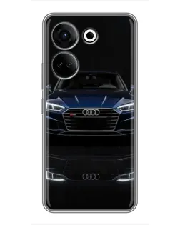 Чехол для TECNO Camon 20 с картинкой «Audi — ночное отражение»