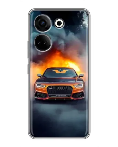 Чехол для TECNO Camon 20 с картинкой «Audi в огненном дыму» Чехол для TECNO Camon 20 с картинкой «Audi в огненном дыму»