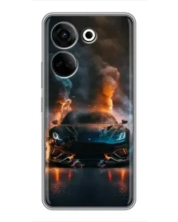 Чехол для TECNO Camon 20 с картинкой «Lamborghini дымная эстетика»
