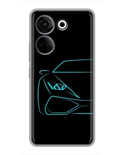 Чехол для TECNO Camon 20 с картинкой «Голубой силуэт Lamborghini» Чехол для TECNO Camon 20 с картинкой «Голубой силуэт Lamborghini»