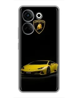 Чехол для TECNO Camon 20 с картинкой «Lamborghini желтый акцент»