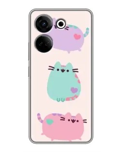 Чехол для TECNO Camon 20 с картинкой «Pusheen трио»