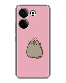 Чехол для TECNO Camon 20 с картинкой «Pusheen сердце»
