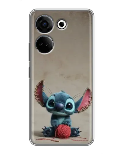 Чехол для TECNO Camon 20 с картинкой «Стич на коричневом фоне»