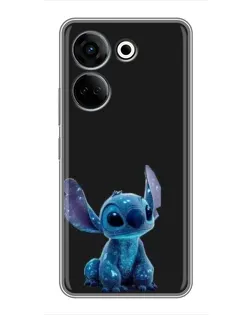Чехол для TECNO Camon 20 с картинкой «Стич на черном»