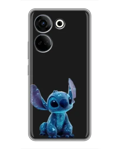Чехол для TECNO Camon 20 с картинкой «Стич на черном»