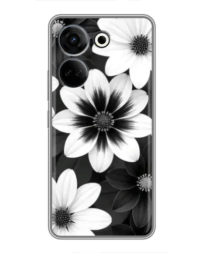 Чехол для TECNO Camon 20 с картинкой «Монохромные астры» Чехол для TECNO Camon 20 с картинкой «Монохромные астры»