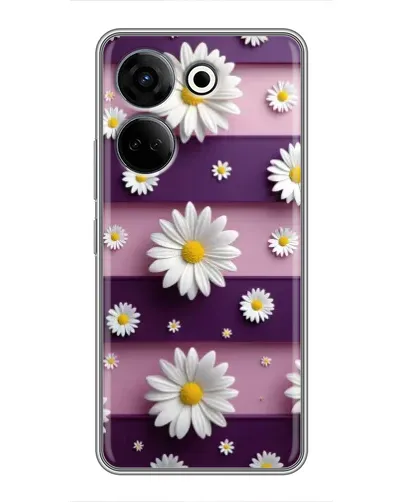 Чехол для TECNO Camon 20 с картинкой «Ромашки на фиолетовом» Чехол для TECNO Camon 20 с картинкой «Ромашки на фиолетовом»