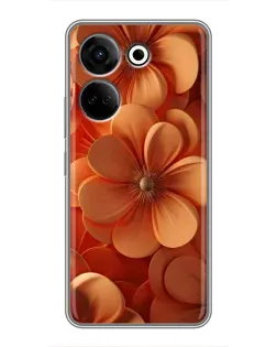 Чехол для TECNO Camon 20 с картинкой «Оранжевый макро цветок»