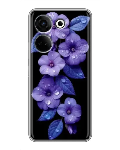 Чехол для TECNO Camon 20 с картинкой «Фиолетовые цветы с росою» Чехол для TECNO Camon 20 с картинкой «Фиолетовые цветы с росою»
