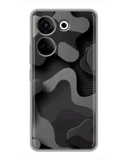 Чехол для TECNO Camon 20 с картинкой «Темный абстрактный камуфляж»