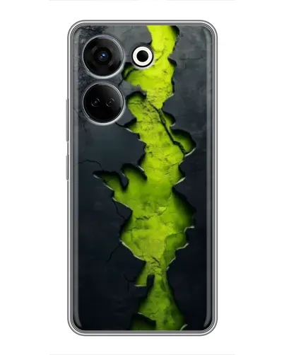 Чехол для TECNO Camon 20 с картинкой «Салатовый разлом скалы»
