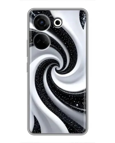 Чехол для TECNO Camon 20 с картинкой «Черно-белая спираль»