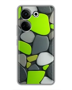 Чехол для TECNO Camon 20 с картинкой «Яркая неоновая галька»