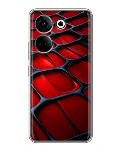 Чехол для TECNO Camon 20 с картинкой «Красная глянцевая сетка»
