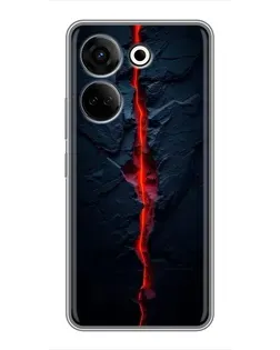 Чехол для TECNO Camon 20 с картинкой «Kрасная лавовая трещина»