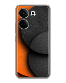Чехол для TECNO Camon 20 с картинкой «Геометрия оранжевых кругов»