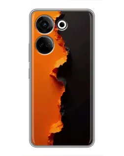 Чехол для TECNO Camon 20 с картинкой «Оранжевый разлом»