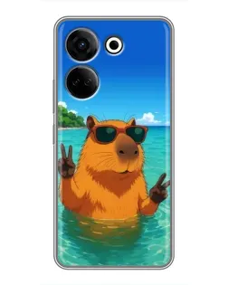 Чехол для TECNO Camon 20 с картинкой «Морская капибара»