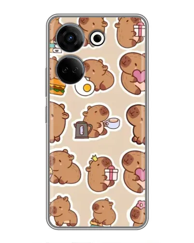 Чехол для TECNO Camon 20 с картинкой «Капибары паттерн»